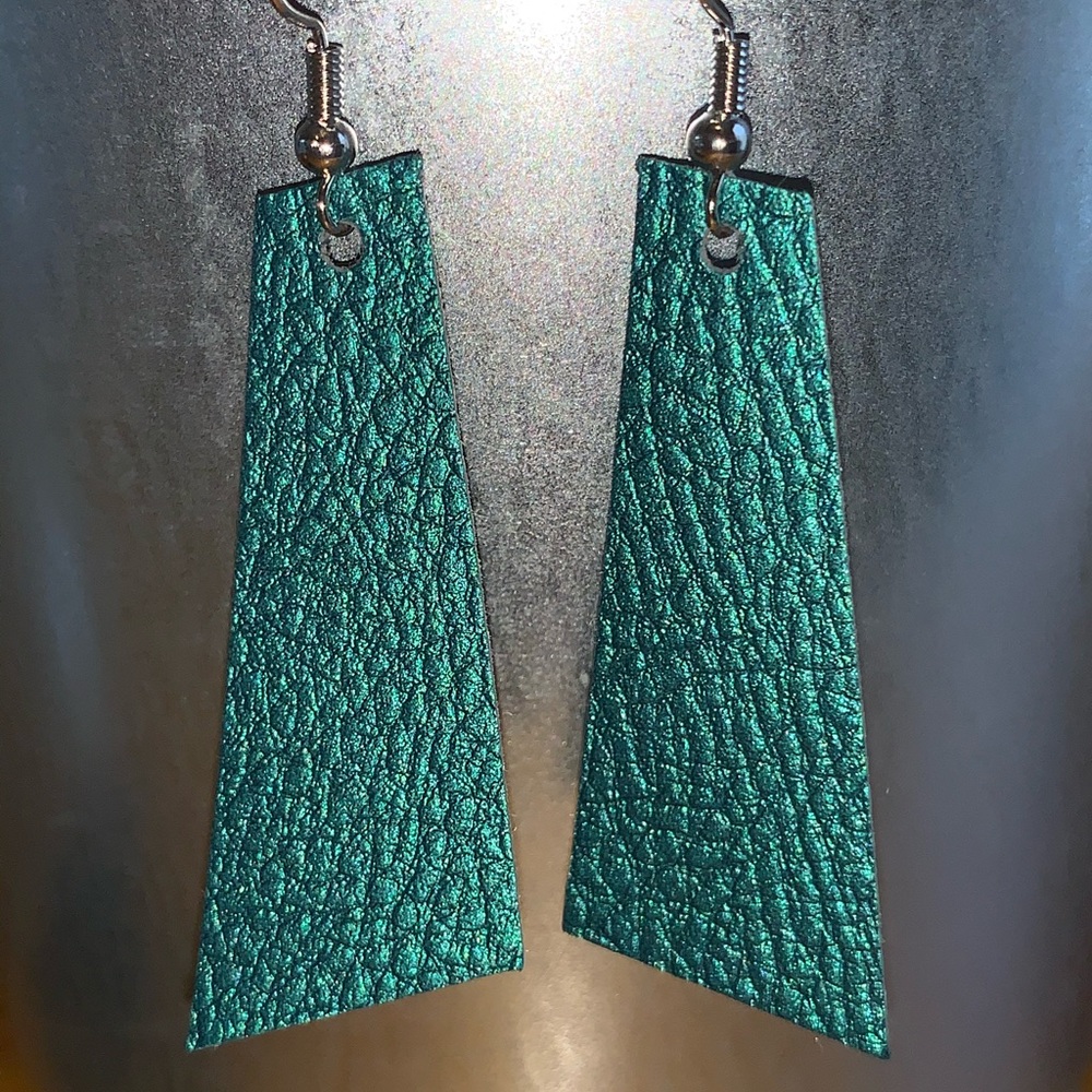 Faux Leather Drop Earrings